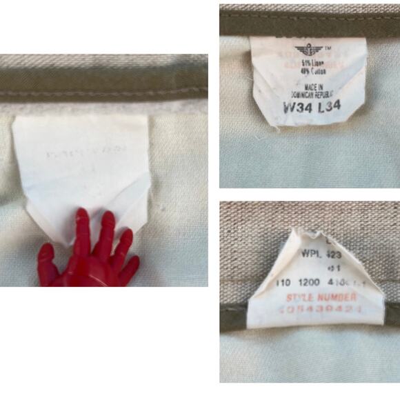 Y2K linen blend pleated Dockers beige pants 2000s vintage - Picture 4 of 6